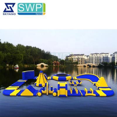 China Event Outdoor Inflatable Floating Water Park / Whole Set Water Inflatable Amusement Park for sale