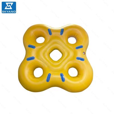 China 0.9mm PVC Inflatable Drift Ring/Water Playground Multi-person Float Toy Swimming Surfing Ring for sale