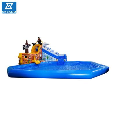 China 0.9mm +0.55 Plato Pvc Tarpaulin Large Inflatable Pool Castle With Castle for sale