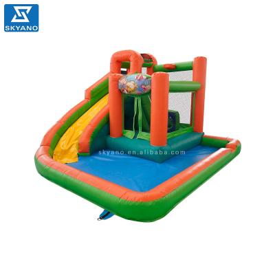 China 0.55mm Plato PVC Tarpaulin Small Inflatable Slide Castle Water Fun Castle for sale