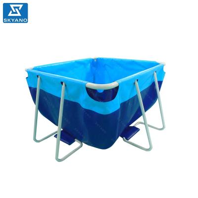 China Galvanized Thick Steel Pipe + 0.9mm Waterproof PVC Cloth Reinforce High Quality Rectangular Metal Frame Pool For Custom Size for sale