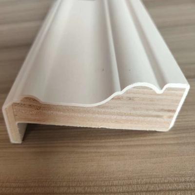 China Wainscoting Contemporary Decorative Crown Pine Wood MDF LVL Substrate Baseboard Base Panel Architrave Cornice Quarter Round Wainscoting Edging Frame for sale