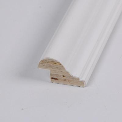 China Customized Contemporary E0 White Gesso Primed LVL Substrate Moldings Poplar Pine MDF Wainscoting Interior Decorative Wood Ceiling Cornice for sale