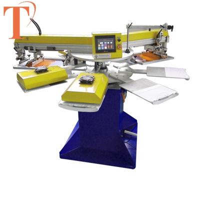 China Machine 2 Color Rotary T-shirt Fabric Printer Automatic Octopus Screen Silk Screen Printing Machine for sale