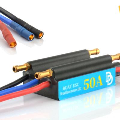 China Vehicles & Electronic Toys Dual Density 50A Waterproof Brushless Remote Control ESC Speed ​​Controller with XT60 and 3.5mm Banana Main Connector for Ship RC Model Boat for sale