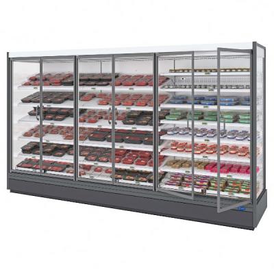 China Single-temperature shelving flexible supermarket vertical refrigerator multideck display refrigerated cabinet for sale