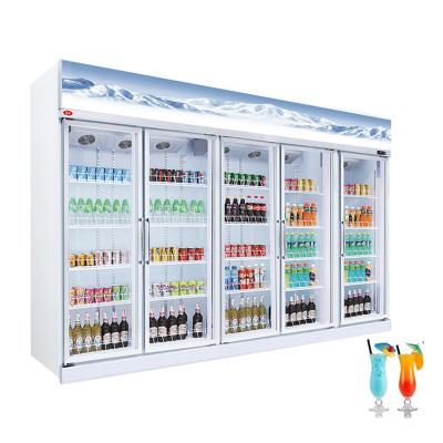 China Single-temperature Commercial Slide Upright Showcase Three Door Display Pepsi Glass Beverage Fridge for sale