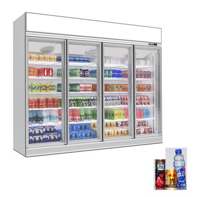 China Beverage 5 Doors Single-temperature Fresh Vegetable Fruit Beverage Commercial Supermarket Showcase Upright Glass Case Fridge Display Fridge for sale