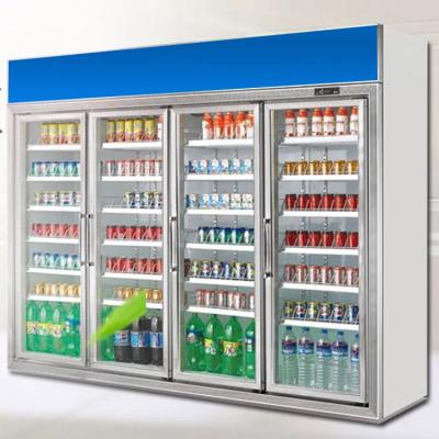 China Single-temperature 3 Doors Glass Door Cooler Bar Fridge Upright Display Fridge for sale