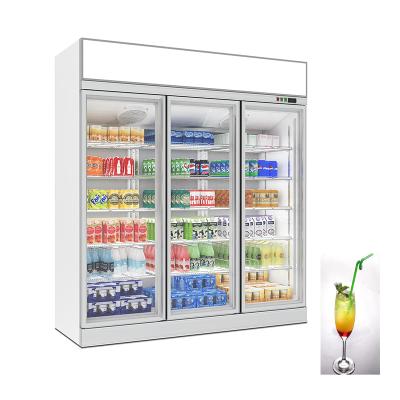 China Commercial Single-Temperature Supermarket Vertical Plug In Right Glass Door Cold Energy Beverage Beverage Display Fridge for sale