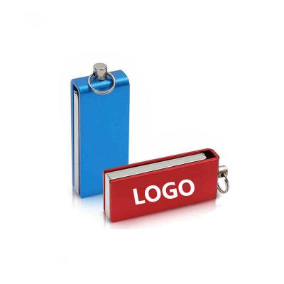 China True Agriculture Mini Metal USB Drive Rotate Pen Drive 4GB 8GB 16GB 32GB 64GB Capacity Pendrive USB Flash Memory Stick with Key Chain for sale