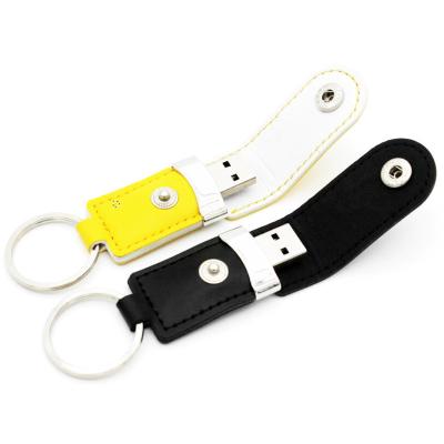 China Agriculture Personalize Custom Metal Logo Leather USB Flash Drive Pendrive with Keychain USB 2.0 64GB 32gb 16gb 8gb 4gb for sale