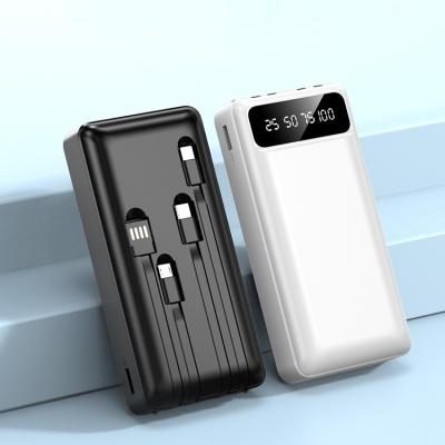 China Element 4 Cables Polymer Digital Power Bank Element 4 Cables Portable Backup Charger 30000mah for sale