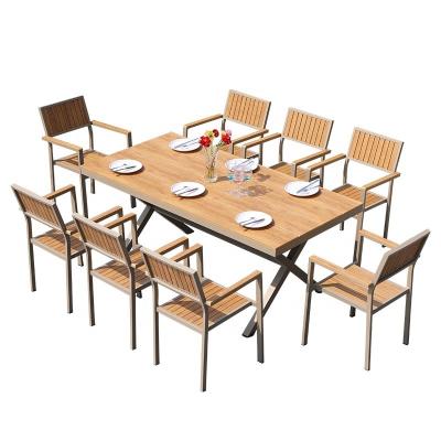 China Modern new style outdoor garden tables and outdoor dining table and chairs charis for cafe restaurant aluminum outdoor furniture for sale