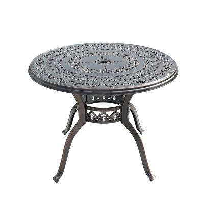 China The modern coffee table outdoor leisure negotiation table the cast aluminum orchid texture round table for sale