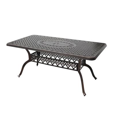 China Modern hotel garden table outdoor leisure negotiation table cast aluminum leaning lattice long table for sale