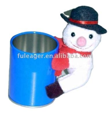 China Recycled materials tin box with magnet toy; Santa Claus in the tin box for sale