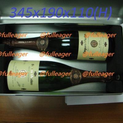 China Recyclable 2 bottle of wine tin box, tin box for wine packaging for sale