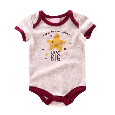 China Popular custom baby clothes OEM 100% cotton short sleeve plain jumpsuit custom logo baby romper boy and girl for sale