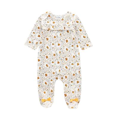 China 100%COTTON Good Breathability Customized Anise Star Pattern Cotton Baby Girl Romper Dress Baby Overalls for sale