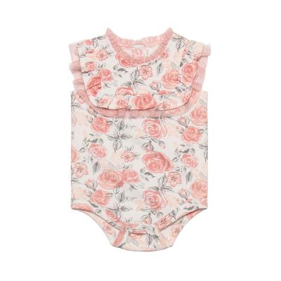 China Cozy baby clothes pink rompers baby-onesiee-wholesale baby sleeveless jumpsuits for sale