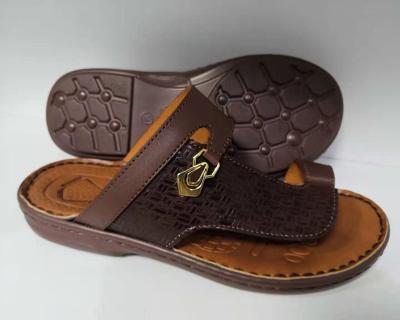 China Anti-odor Pakistan style men's PU sandals and slippers Arab Southeast Asia slippers for sale