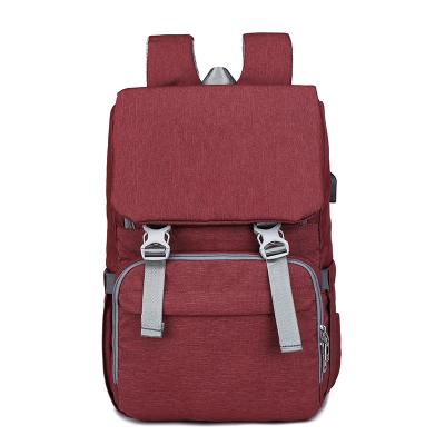 China With USB USB Promotion Diaper Bag Multifunctional Waterproof Baby Diaper Mummy Filling Portable Backpack for sale