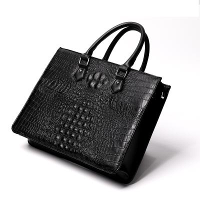 China New Multifunctional Men's Handbag Crocodile Pattern Fashion Casual Large Capacity Single Shoulder Launched Business Briefcase PU Leather Bag for sale