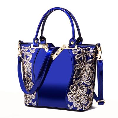 China Daily Life Patent Leather Female Shoulder Bag Evening Bags Hand Large Capacity Luxury Women Designer Sequined Cross - Body Tote for sale