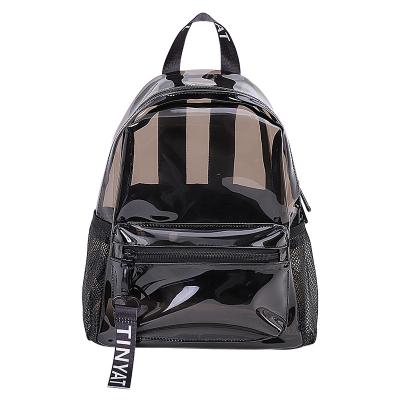 China Wholesale-sales PVC Unisex Clear Transparent Waterproof Women Backpack Fashion Travel Daypack University Travel School Backpack for sale