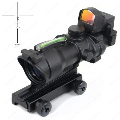 China Tactical Acog Aluminum Alloy Hunting Red Green 4x32 Fiber Illuminated Chevron Reticle Tactical Sight Optic Device for sale