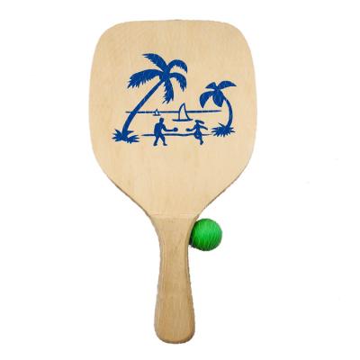 China Professional Meranti Beach Wooden Paddle Wooden Tennis Racket Paddle Set With Ball for sale