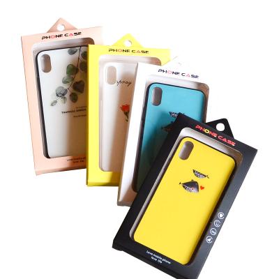 China Biodegradable Custom Logo Mobile Phone Cover Packaging Box Iphone Case Packaging Box With Clear Window For Display for sale