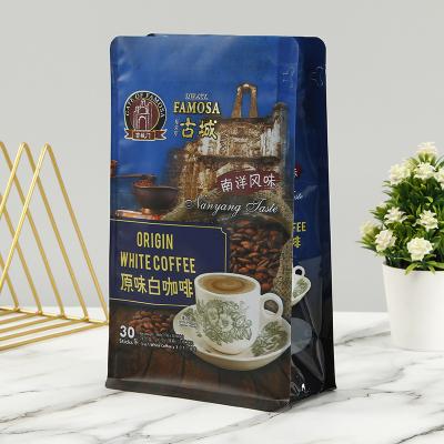 China Recyclable Custom Aluminum Foil Flat Bottom Zipper Coffee Beans Tea Packaging Holder Up Pouch With Valve Coffee Bag for sale