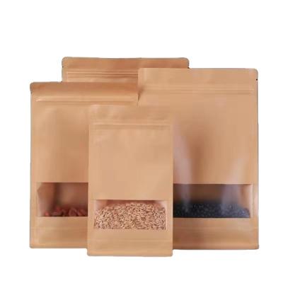 China Recycled Materials Food Grade Kraft Paper Resealable High Quality Ziplock Paper Bags With Your Own Logo for sale