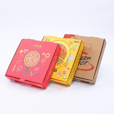 China Food Grade Disposable Flute Corrugated Printed Box Custom LOGO Supply Custom Size Pizza Design Cardboard Cardboard Pizza Box for sale