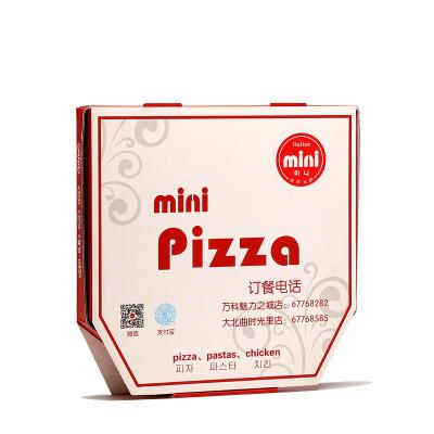 China Free Sample Disposable Kraft Corrugated Octangle Shape Fast Food Pizza Packaging Paper Box With Custom Design for sale