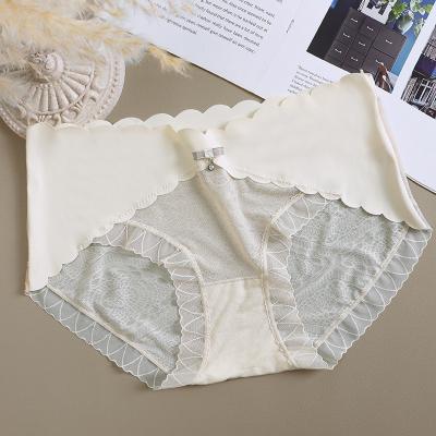 China Anti-Bacterial 6 colors High waist  panties breathable seamless ladies lace underwear comfortable high stretch brief women traceless panties for sale