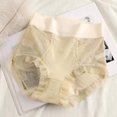 China Anti-Bacterial Quick dry High waist thin ladies briefs seamless lace women's underwear skin-friendly comfortable high stretch traceless panties for sale