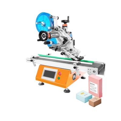 China Automatic desktop airplane food labeling machine express packaging boxcard bottle cardboard card book intelligent film for sale