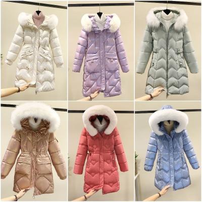 China Waterproof warm hooded cotton-padded clothes women slim long down winter jackets women coats for sale