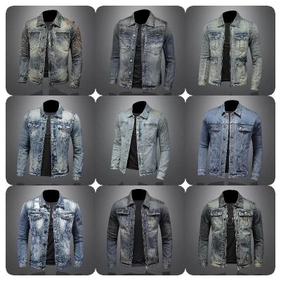 China Breathable Jacket Denim Man Wholesale Custom Men Outdoor Wear Ripped Denim Jacket Plus Size Men's Jackets for sale