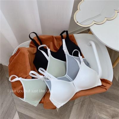 China Girls QUICK DRY thin wireless bra small cup foreign trade chest gathered adjustment high school students bra for sale