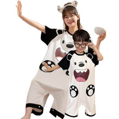 China Parent-Child Matching Pajamas QUICK DRY Overalls Family Sets Cartoon Matching One-Piece Sleepwear Onesie For Kids And Adults for sale