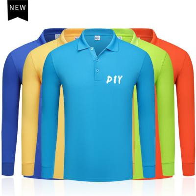 China QUICK DRY Men's Long Sleeve White Polo Shirt Autumn and Winter Tee Shirts Clothes Simple Turn-Down Polo Shirts for sale