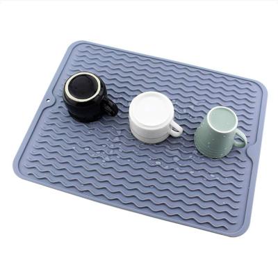 China Factory Sustainable Anti-scalding Heat Mat Drain Protection Silicone Plate Drying Mat Sink Mat for sale