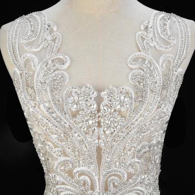 China Flatback (10PCS)Crystal bridal applique bodice crystal rhinestone applique diamante for wedding dress WDD1366 for sale