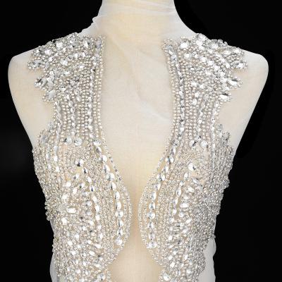 China Flatback (5PCS) Popular Design Handmade jewelry clothing Rhinestone Applique Crystal Bodice Applique Rhinestone For Dresses WDD1364 for sale