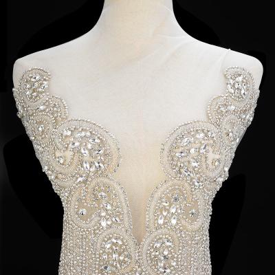 China Flatback (5PCS) luxury crystal bodice rhinestone applique jewelry clothing for party dress prom dress WDD1363 for sale