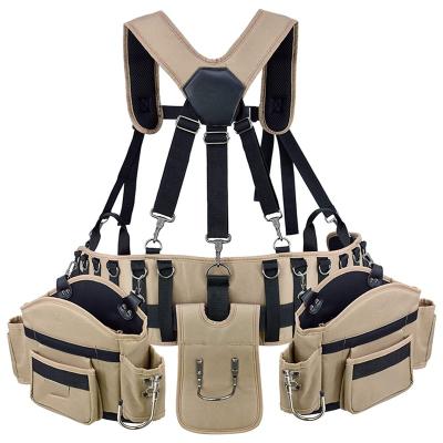 China Professional Comfort-Fitting Tool Belt with Suspenders (Adjustable System with 2-Power Tool Hooks) 16 x 12.9 x 4.9 inches for sale